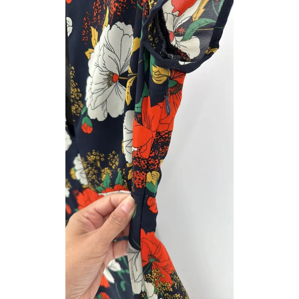 WYLDR Flawless Maxi Dress blue red floral side slit sold at Revolve size s - Image 5