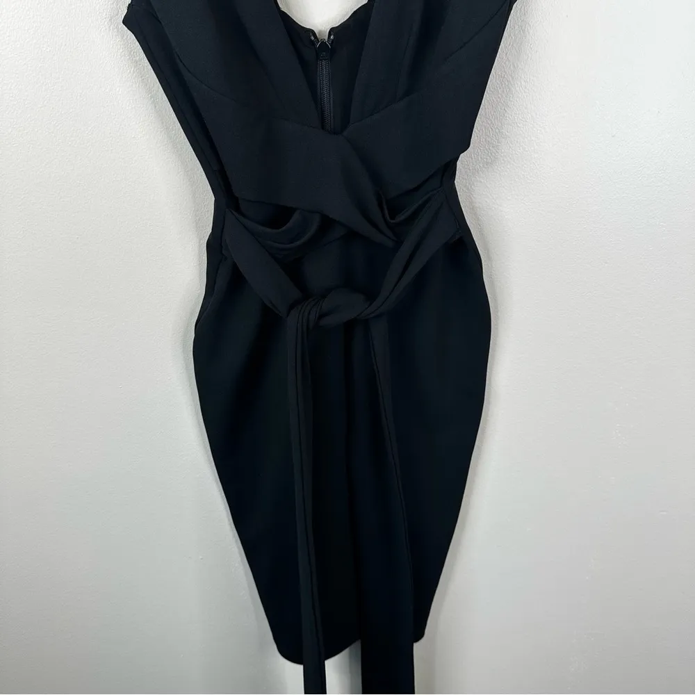 NEW Nookie Royal Midi Dress in Black XS Bodycon Plunging Neckline Sleeveless - Image 6