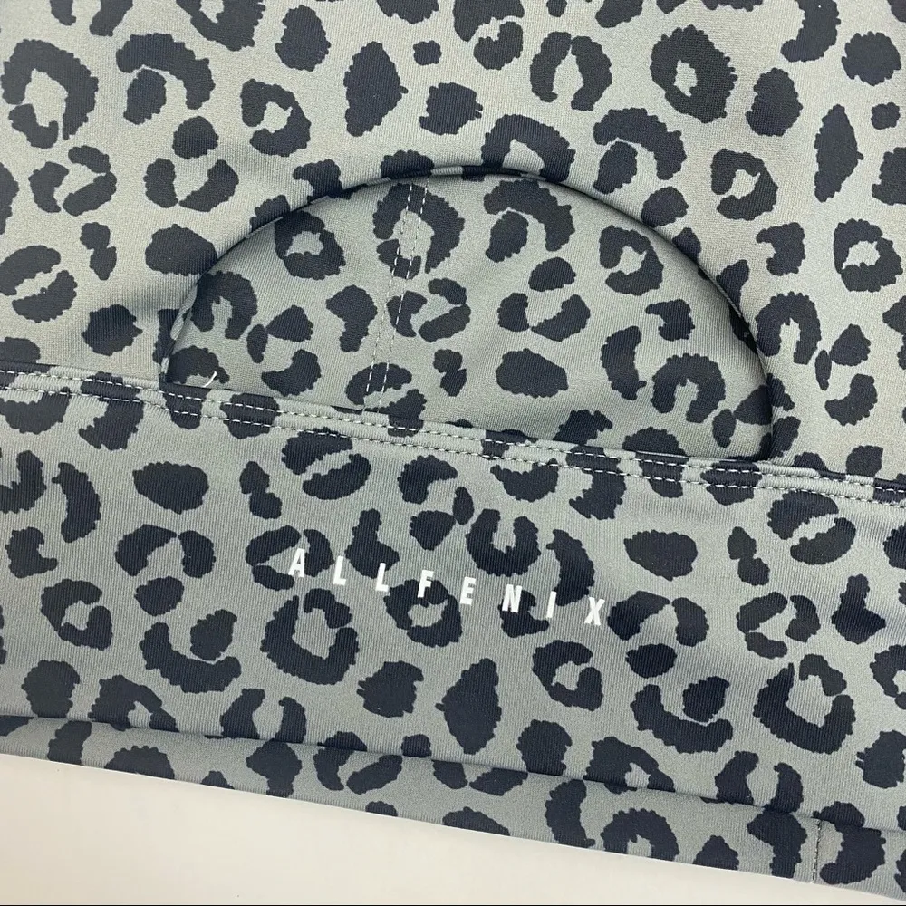 All Fenix Jagger Long Athletic Sports Bra: Charcoal Grey/Black Leopard Cheetah - Image 5