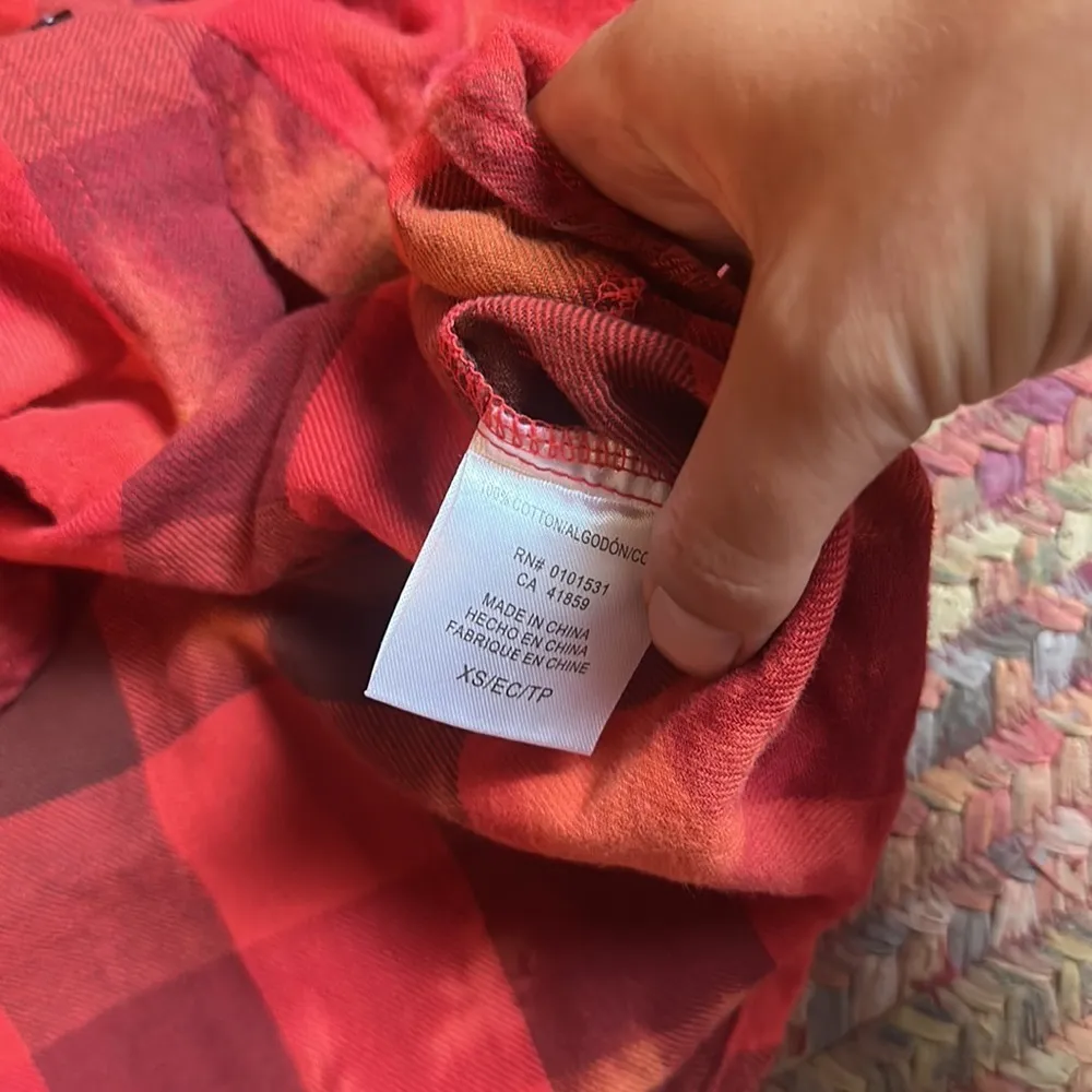 BETTY BOOP RED BLEACHED FLANNEL BUTTON UP - Image 4