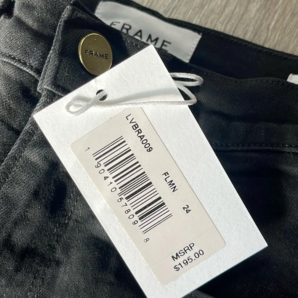 Frame Denim Le Vintage Bermuda Black Shorts Size 24 - Image 12