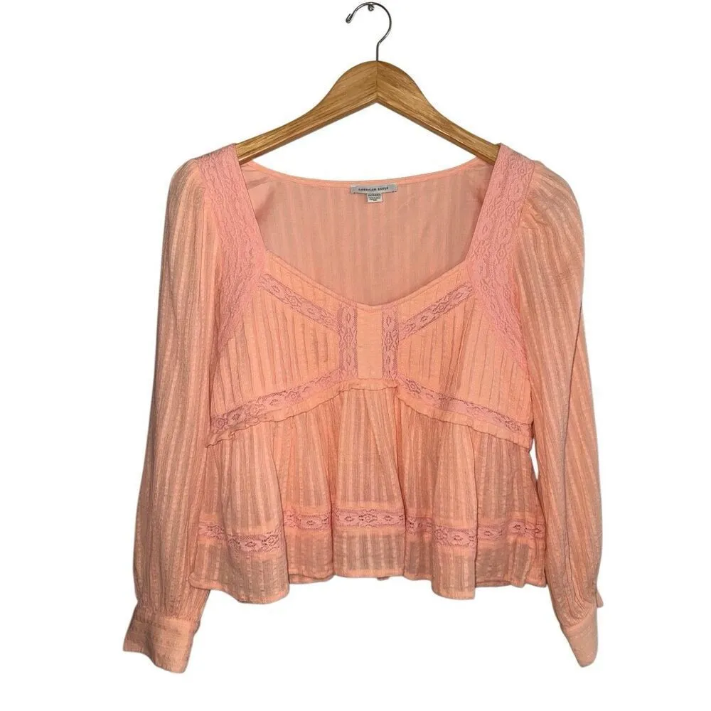 American Eagle Long-Sleeve Babydoll Blouse - Image 2