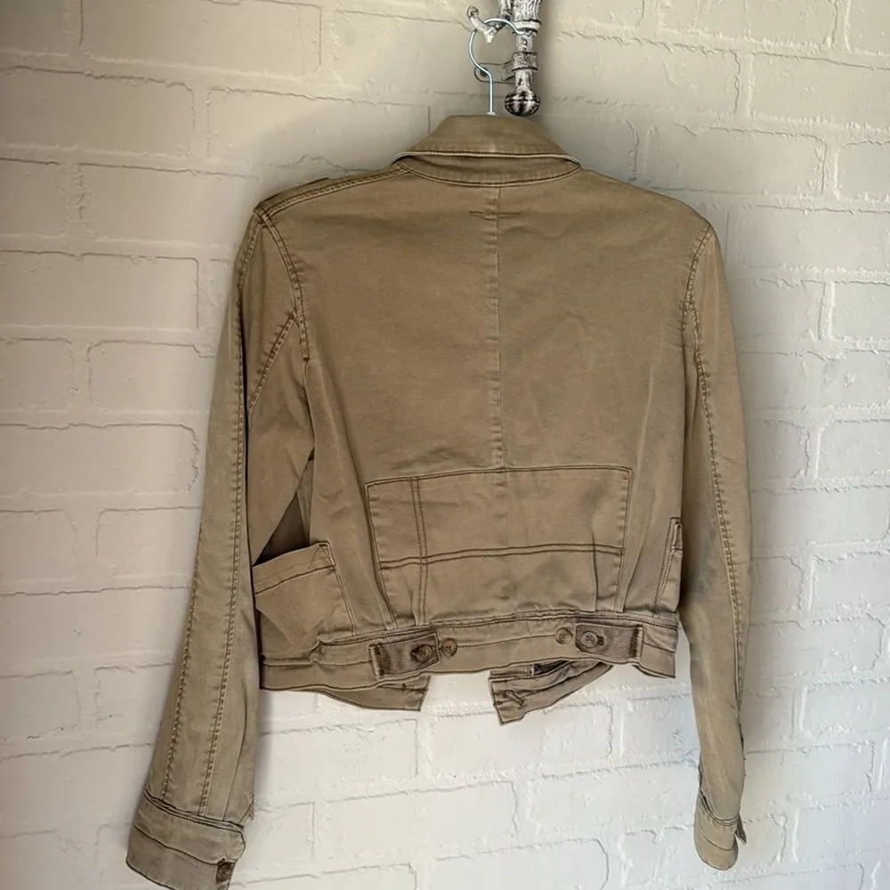 Anthropologie Hei Hei Cropped Utility Jacket Small Military Style xs distressed‎ - Image 6