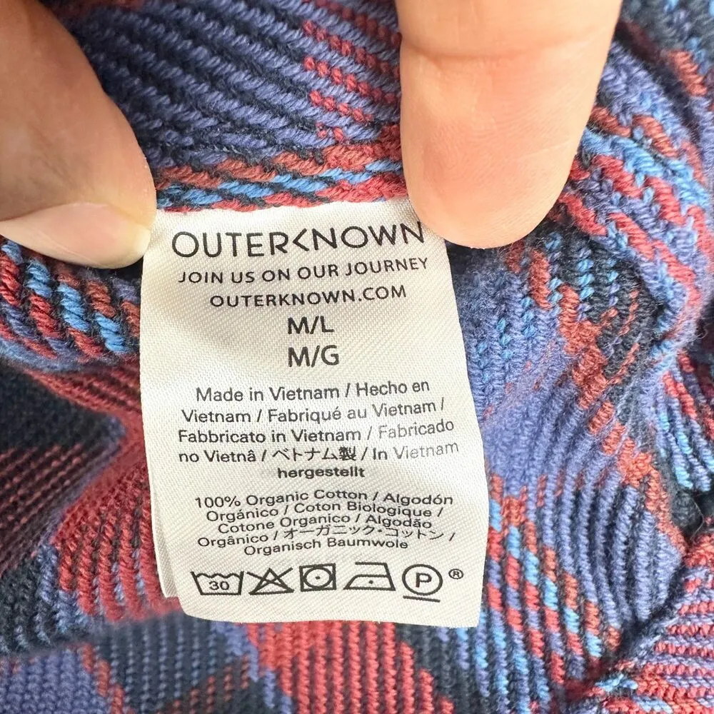 Outerknown Blanket Shirt Womens Size Medium Large Plaid Button Heavy Shacket - Image 5