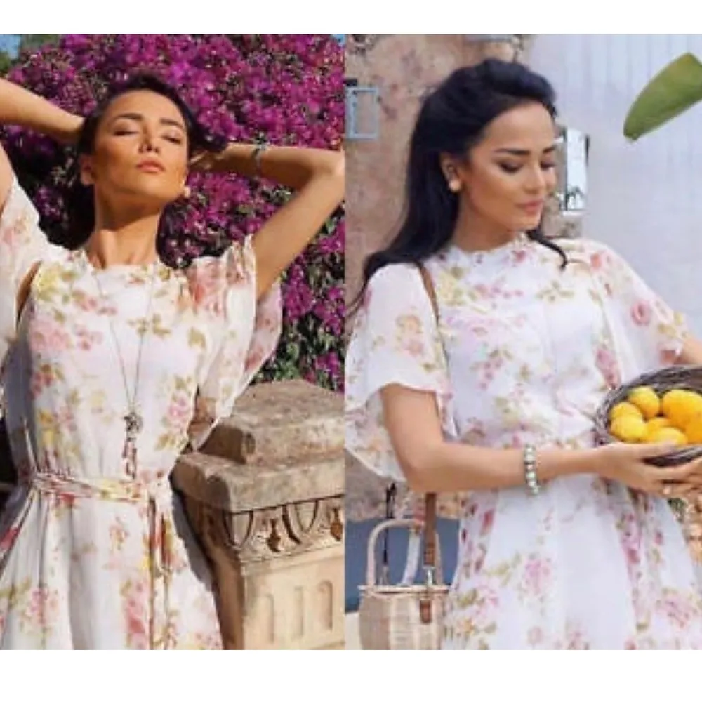 ZARA Frilled Floral Chiffon Dress - Image 2