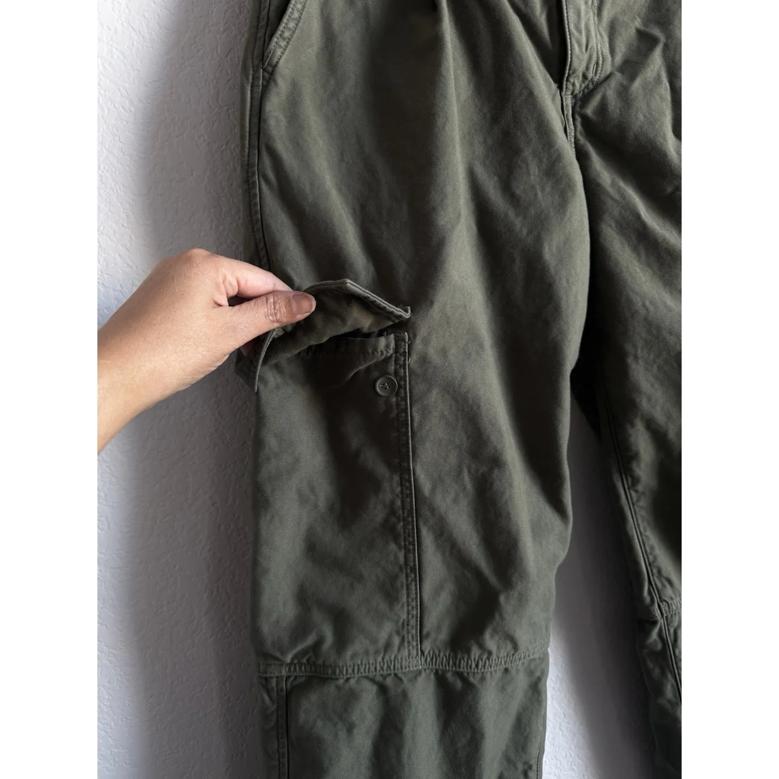 Agolde Pants Women Size 27 Jericho Cropped Cargo High Waisted Relaxed Fit Green - Image 9