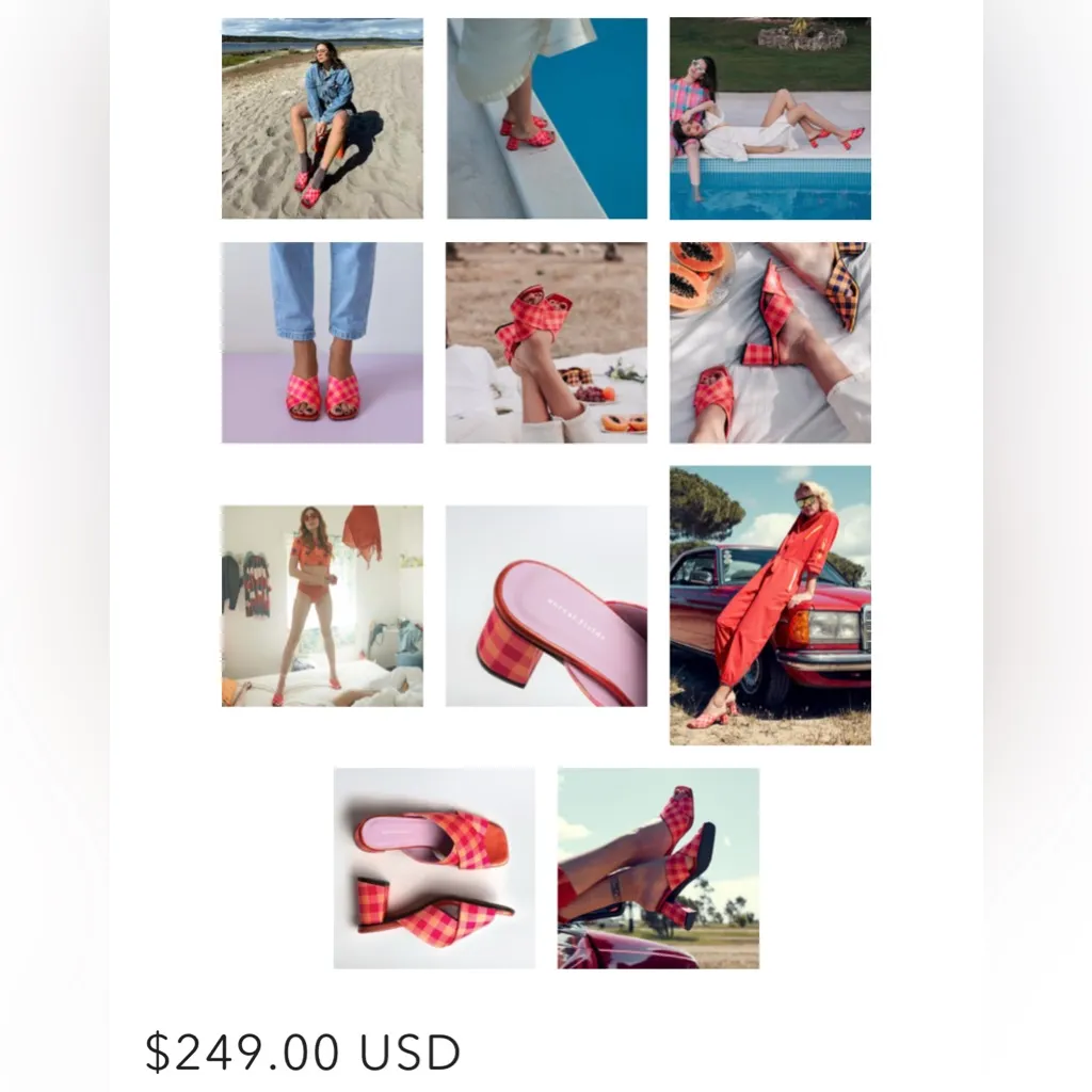 Unreal Fields MADGE FUCHSIA/ORANGE SANDALS square toe block heel Y2K 40 size 9 Orange - Image 16