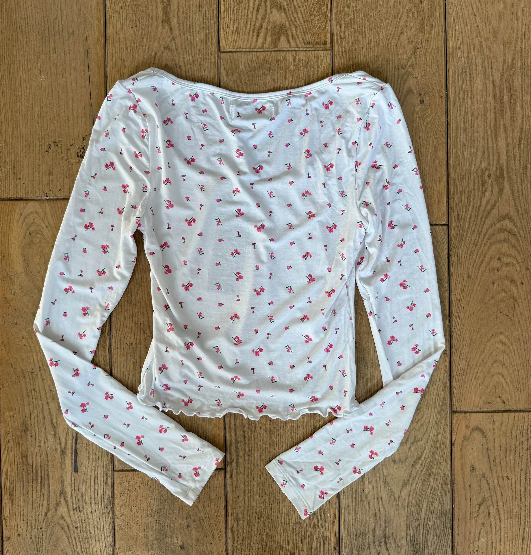 Dreamy Long Sleeve Pyjama Top Pink Blossom - Image 4