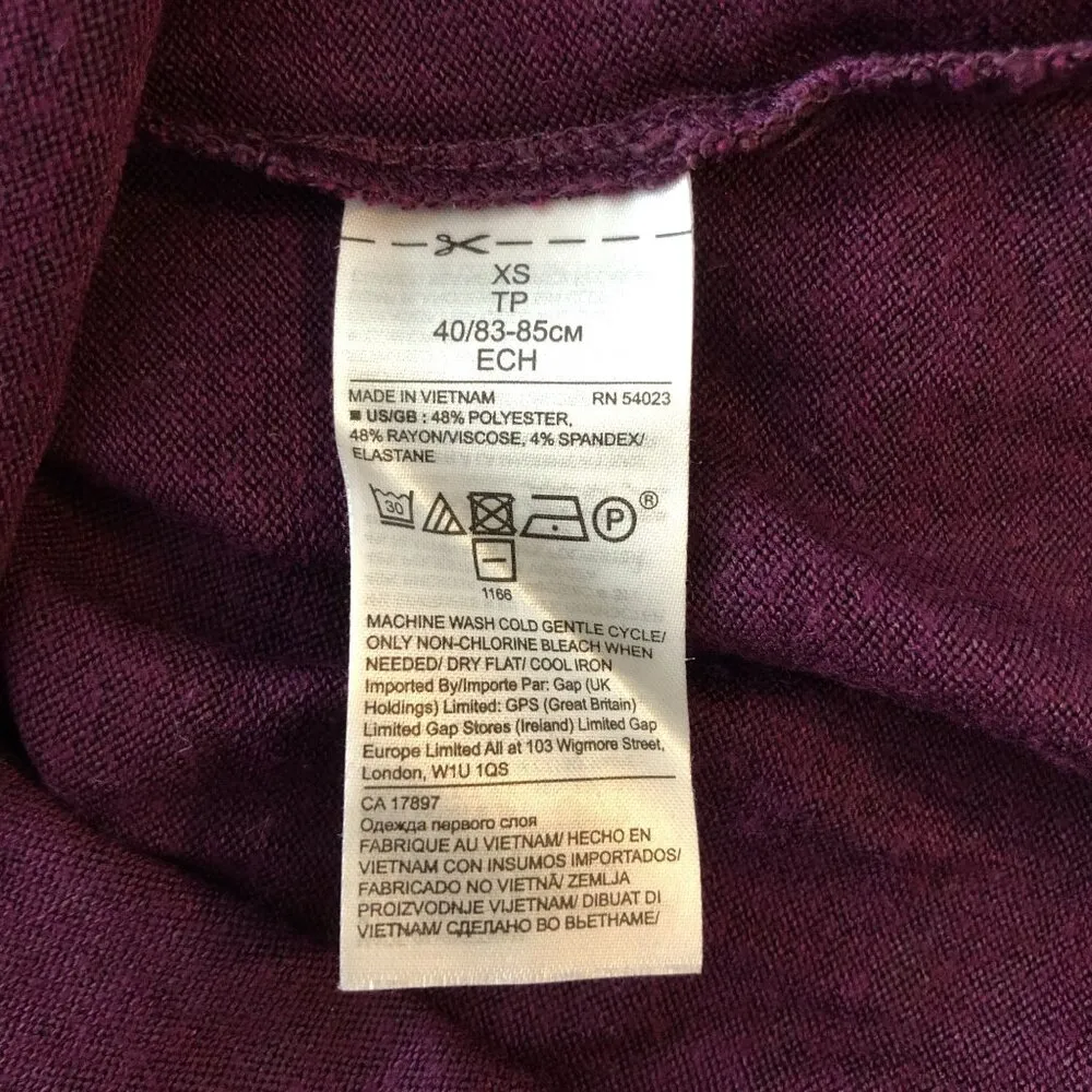 Banana Republic Womens Top Luxespun Relaxed Fit Long Sleeve Crew Neck Purple XS - Image 4