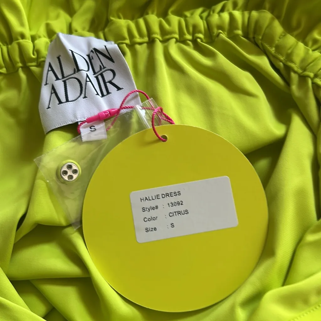 Alden Adair Hallie Ruffle Dress in Citrus Size Small NWT - Image 12