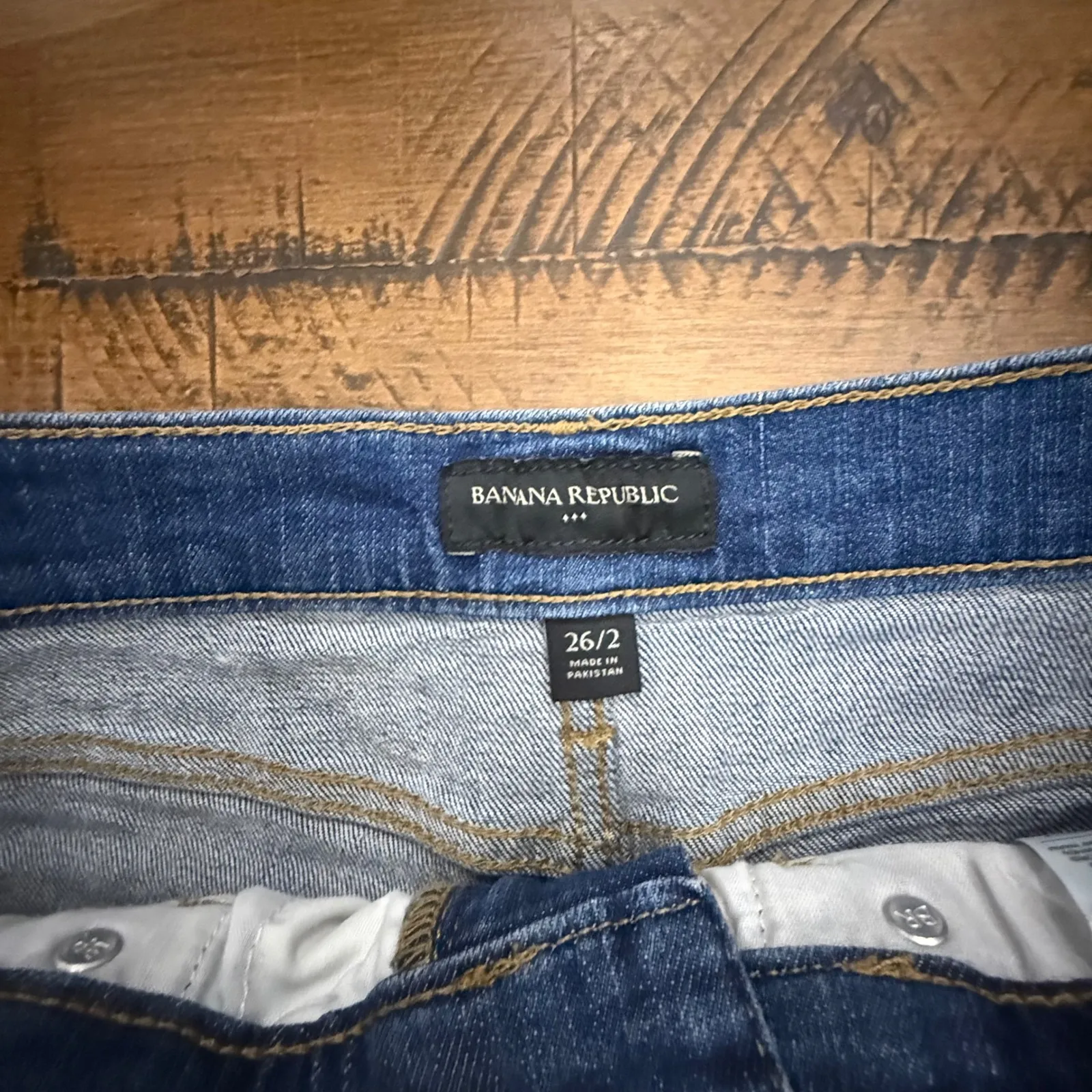 Banana Republic Womens Denim Jean Shorts‎ Blue Wash Casual Summer Size 26/2 - Image 2