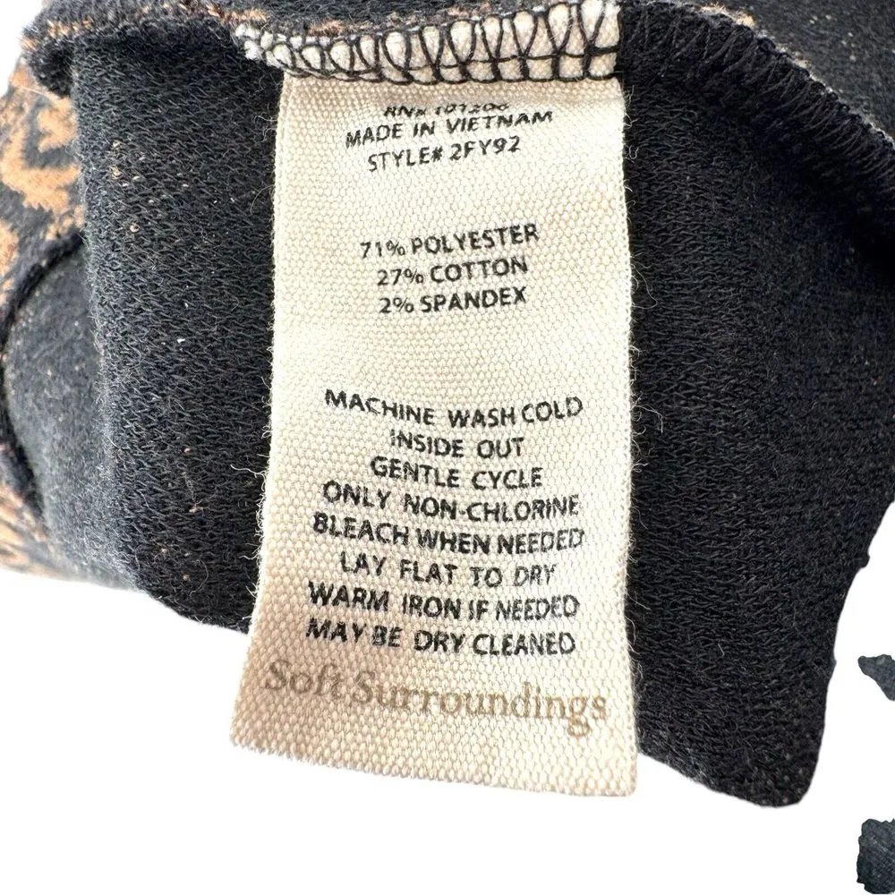 Soft Surroundings Paisley Pull‎ On Pants Size Large Flare Boho Hippie Stretch - Image 5