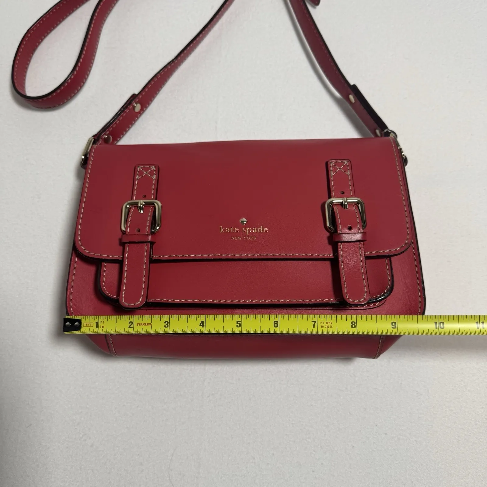 Kate Spade Essex Saddle Scout Red Leather Crossbody Purse Bag 100% Cow Leather - Image 5