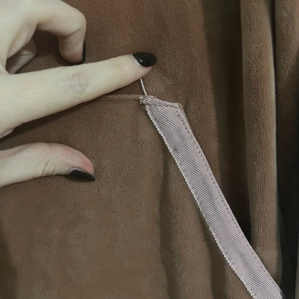 Soft Surroundings Velvet Velour Lace Trim Detail Pocket Front Long Sleeve Top - Image 3