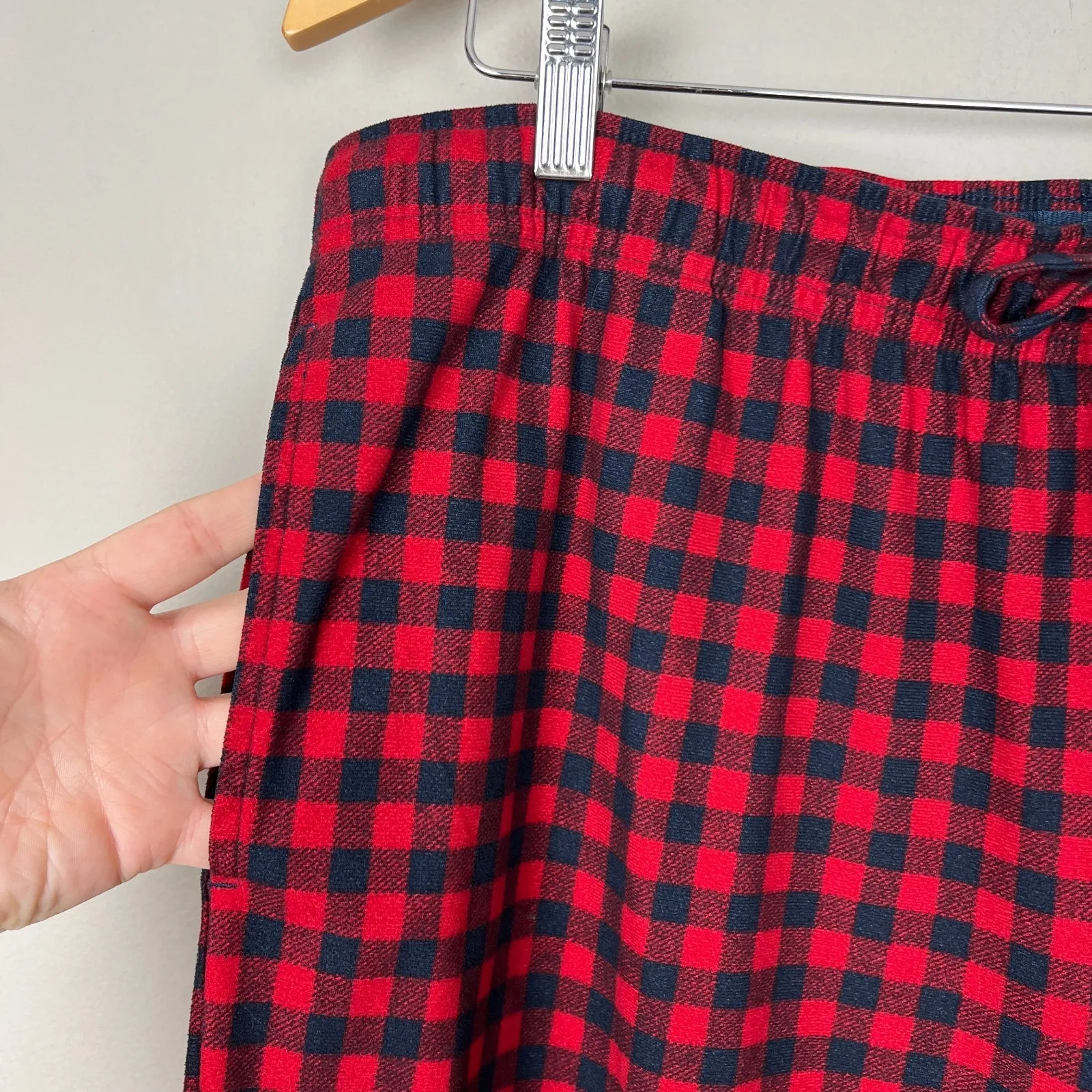 Nautica Sleepwear Pajama Pants Mens Large‎ Red Black Plaid Drawstring Lounge L - Image 4