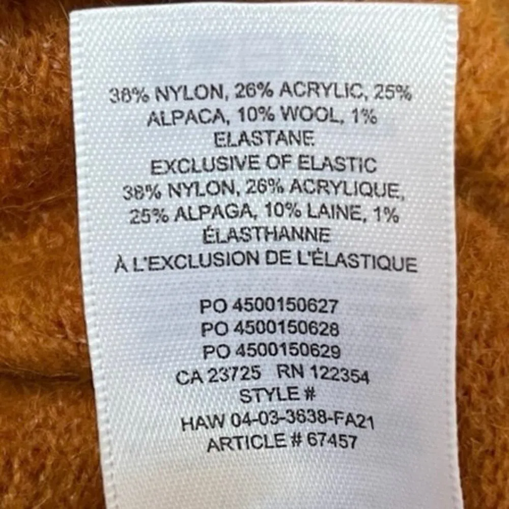 Aritzia Wilfred Women Lorin Orange Turtle Neck Long Sleeve Tie Sweater Top 2XS - Image 4