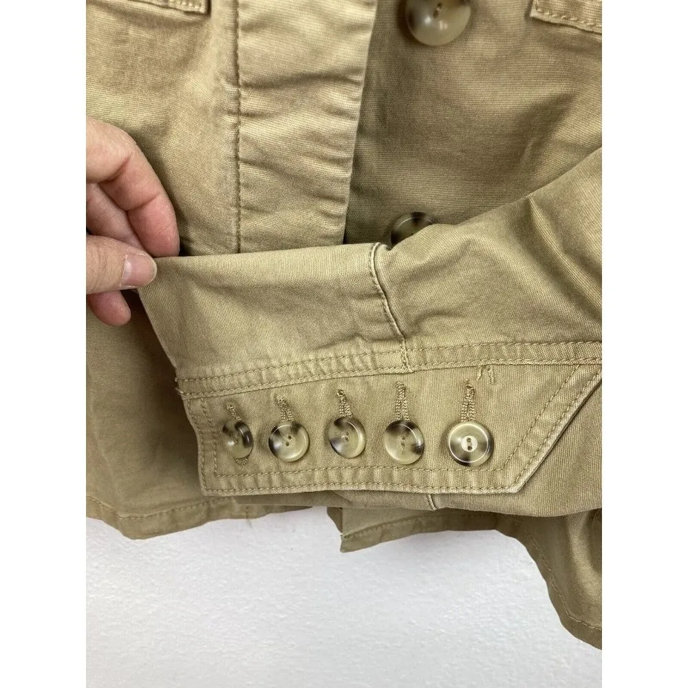 CAbi Canvas Camp Jacket Womens Size XS  Beige Cotton Button Long Sleeve #5477 - Image 6