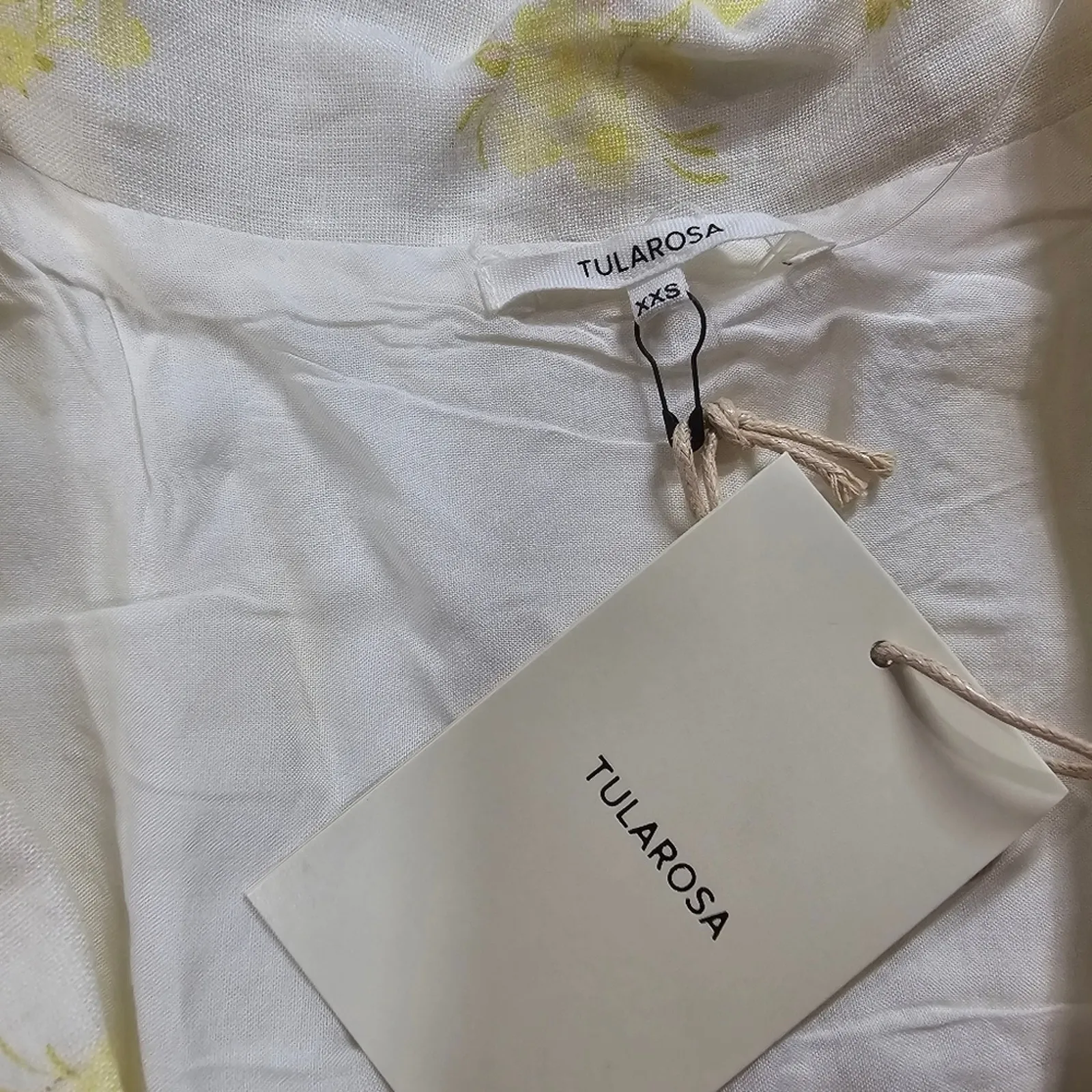 Tularosa Whitaker Button Front Dress in Faded Yellow Floral XXS - Image 6