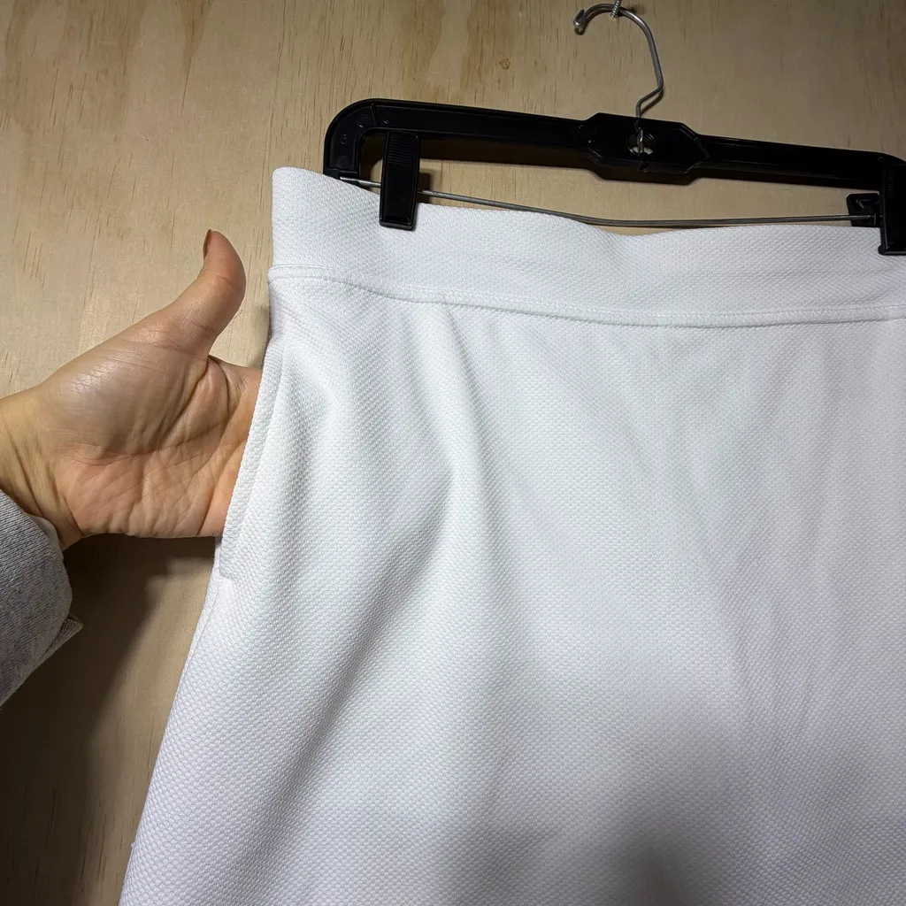 Callaway Women’s White Golf Skort Stretch Athletic Skirt Size L Pockets Logo - Image 7