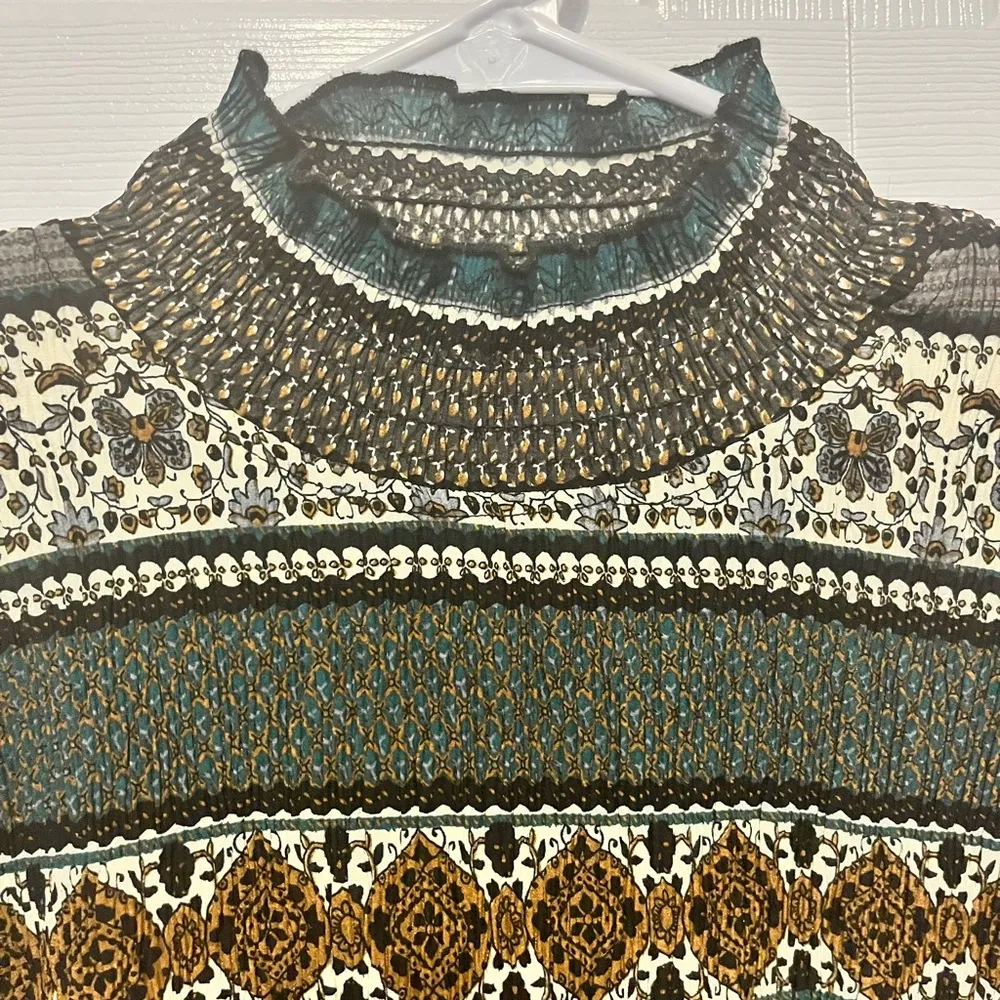 Lili sidono mock neck long sleeve shirt size xs - Image 2