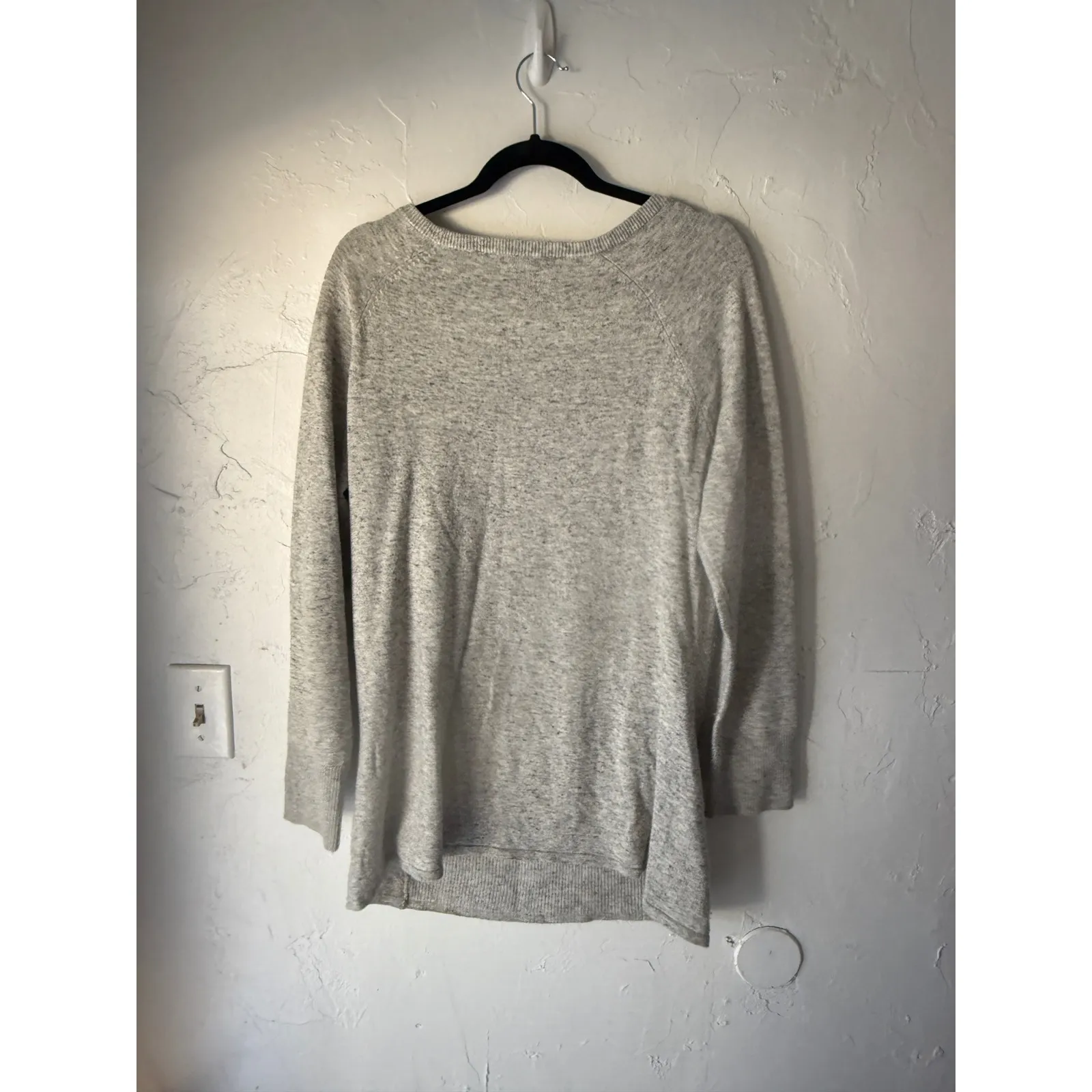 Royal Robbins Women's Grey Ribbed Knit Long Sl Sweater Wool Blend Minimalist L - Image 4