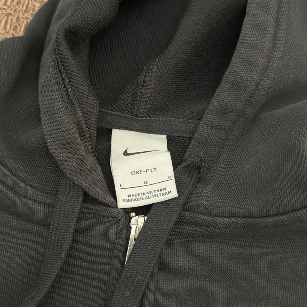 Nike  Dri-Fit Black Full Zip Hoodie Sweatshirt Size Large - Image 5