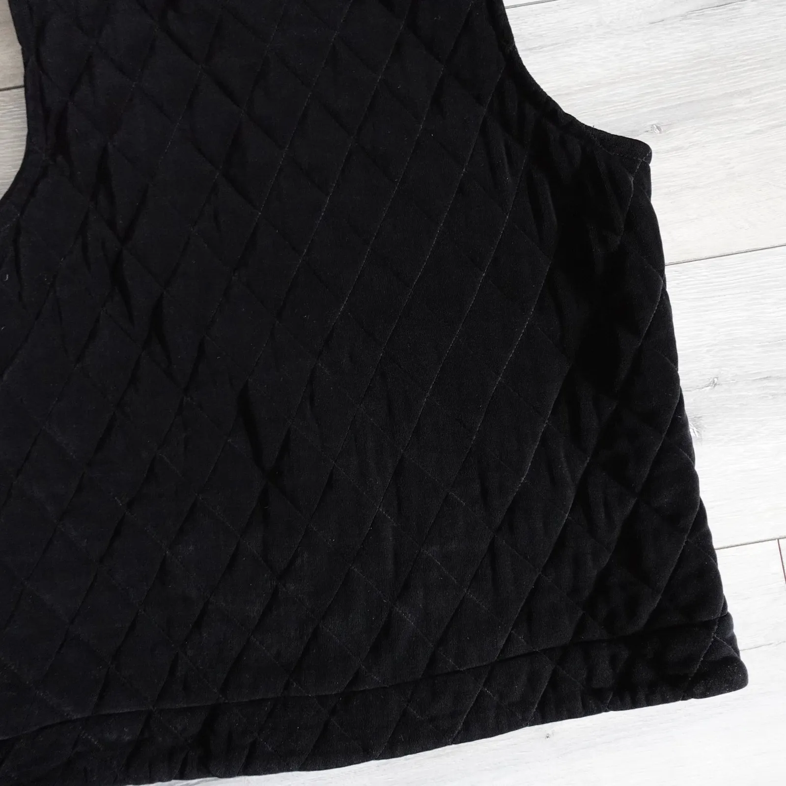 Chico's Travelers Vintage Black Diamond Quilted Vest Size 1 Medium - Image 6