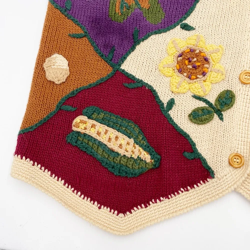 Vintage 1995 Eagle's Eye Collectibles Fall Harvest Knit Sweater Vest Retro 90s Red Size undefined - Image 5