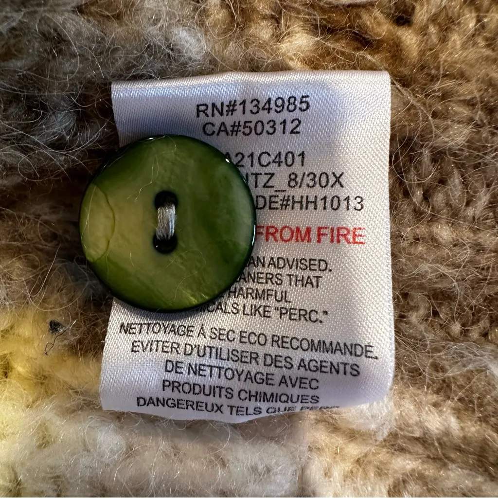 For Love & Lemons Celeste Chunky Knit Cardigan Womens Medium Yellow Ombre‎ - Image 13