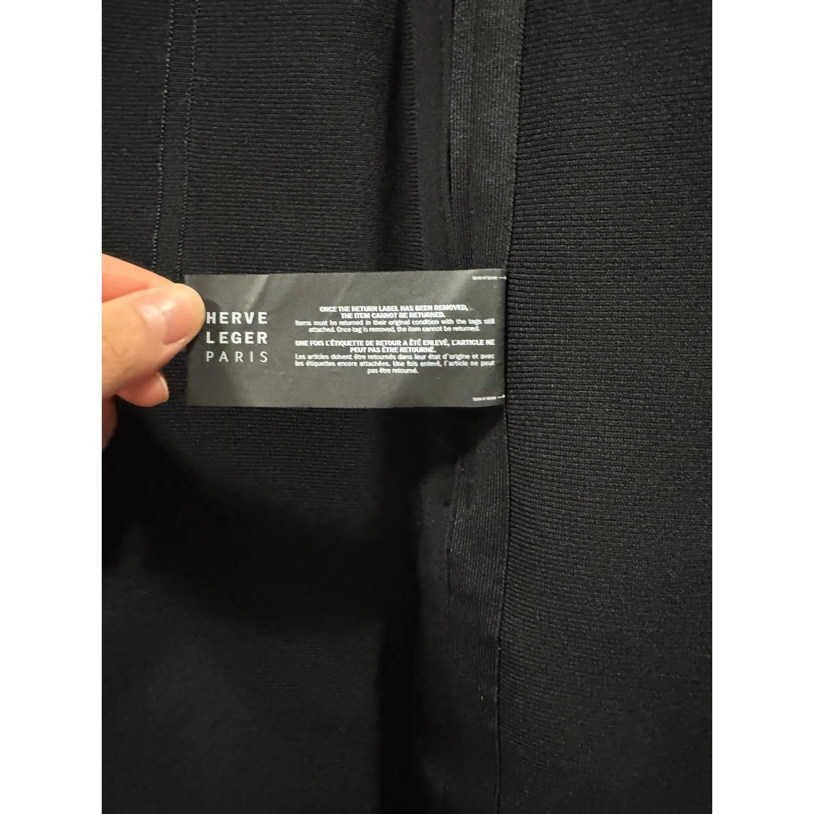 Herve Leger Mesh Sleeve Intarsia Bodycon Mini Dress Black Size L NWT Cocktail - Image 10