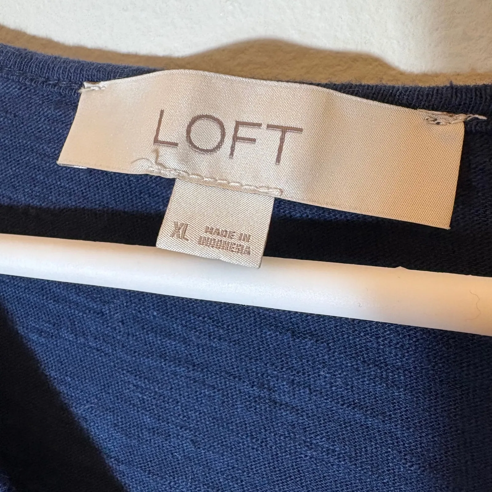 LOFT Navy Blue Ruffle Sleeve V-Neck Ruffle Hem Casual Dress XL - Image 5