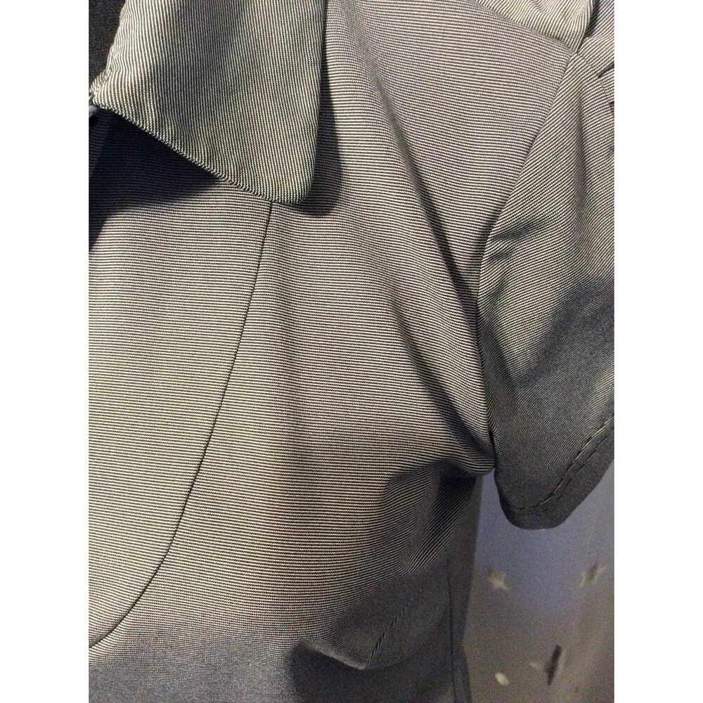 Adidas ClimaLite Medium M Womens Golf Polo Black with tiny white stripes VNC - Image 4