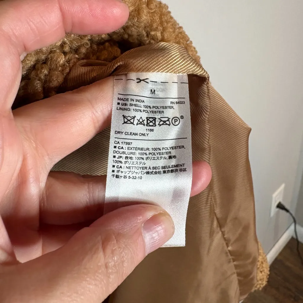 Banana Republic camel tan sherpa teddy coat - Image 4