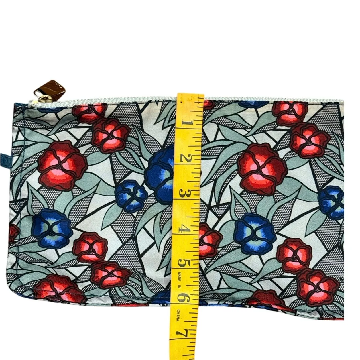 NWT Furla Toni Marmo Floral Tote Italian Designer Canvas/Leather w/ Pouch - Image 7