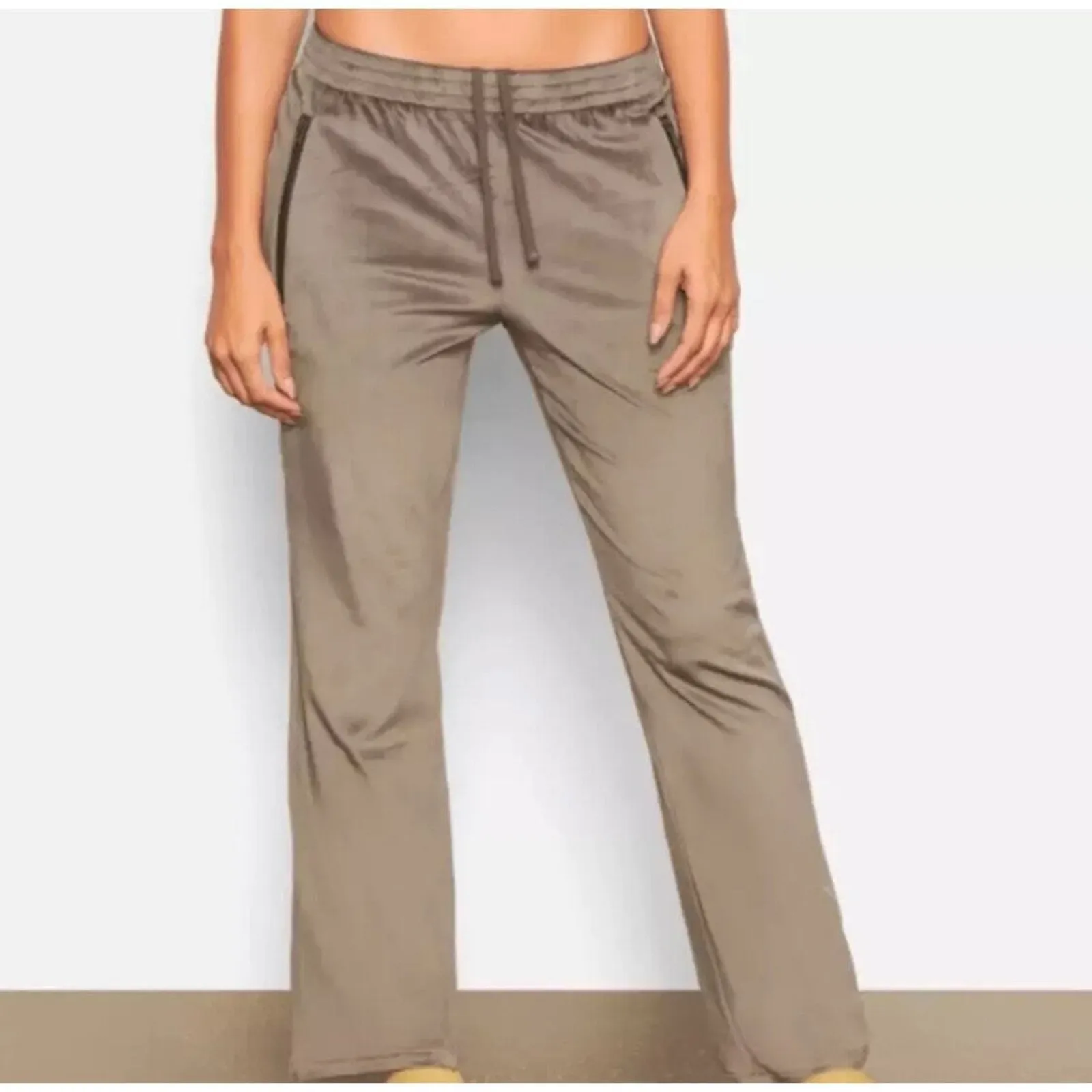 SKIMS Velour Sweatpants 4X Gunmetal Gray Pull On Track Lounge Elastic Waist NWT - Image 2