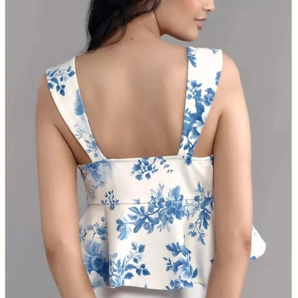 Maeve Square-Neck Peplum Tank Top Size XS - Image 4