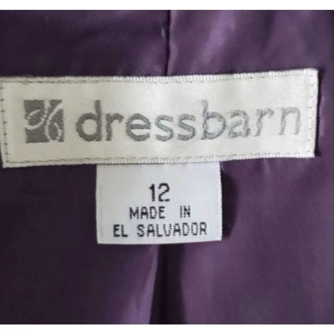 Dressbarn  Vintage Women Purple Plaid Retro Jacket Blazer Size 12 Wool Blend - Image 6