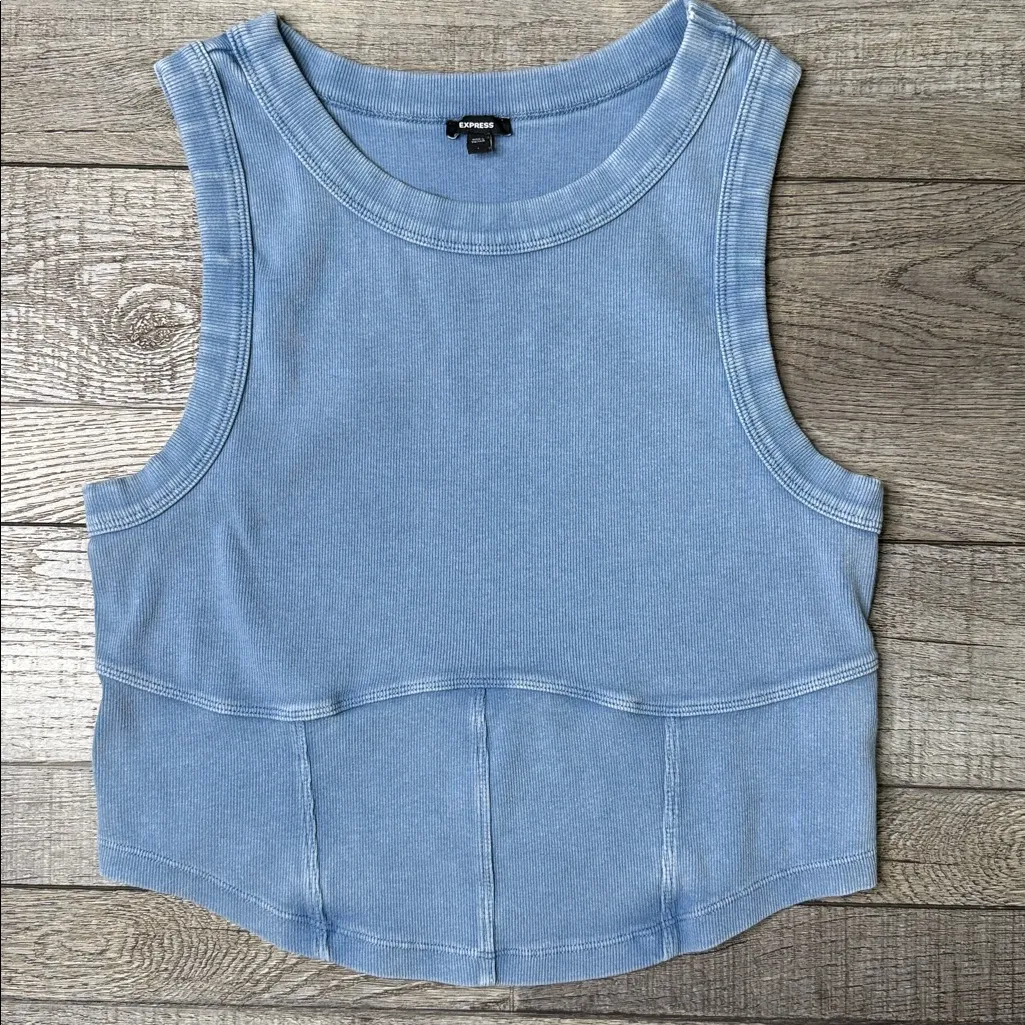 Express Tops - Light Blue and Olive Green - Image 3