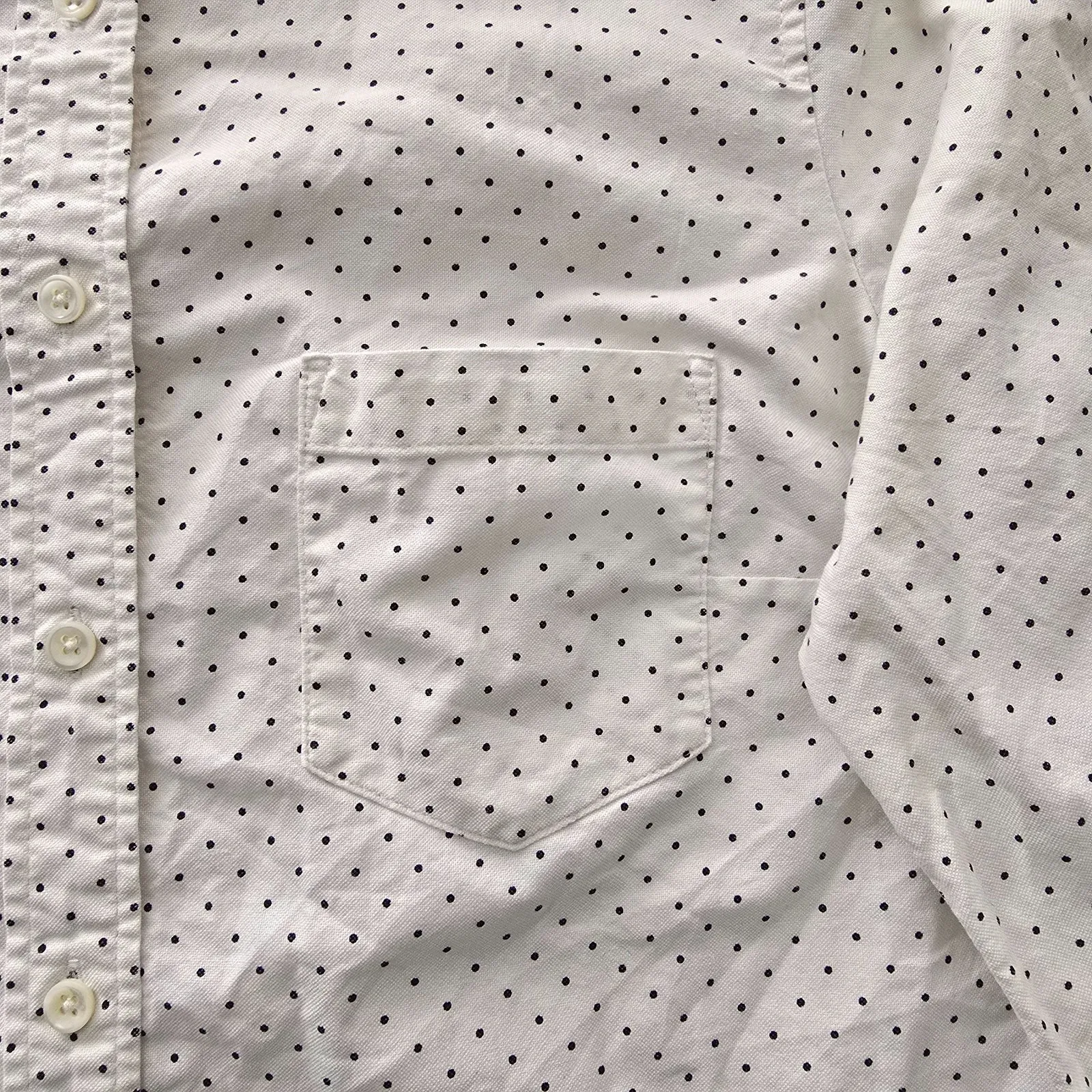 Y2K Polka Dot Preppy Retro Office J. Crew Cotton Country Soft White Shirt Top 4 - Image 11