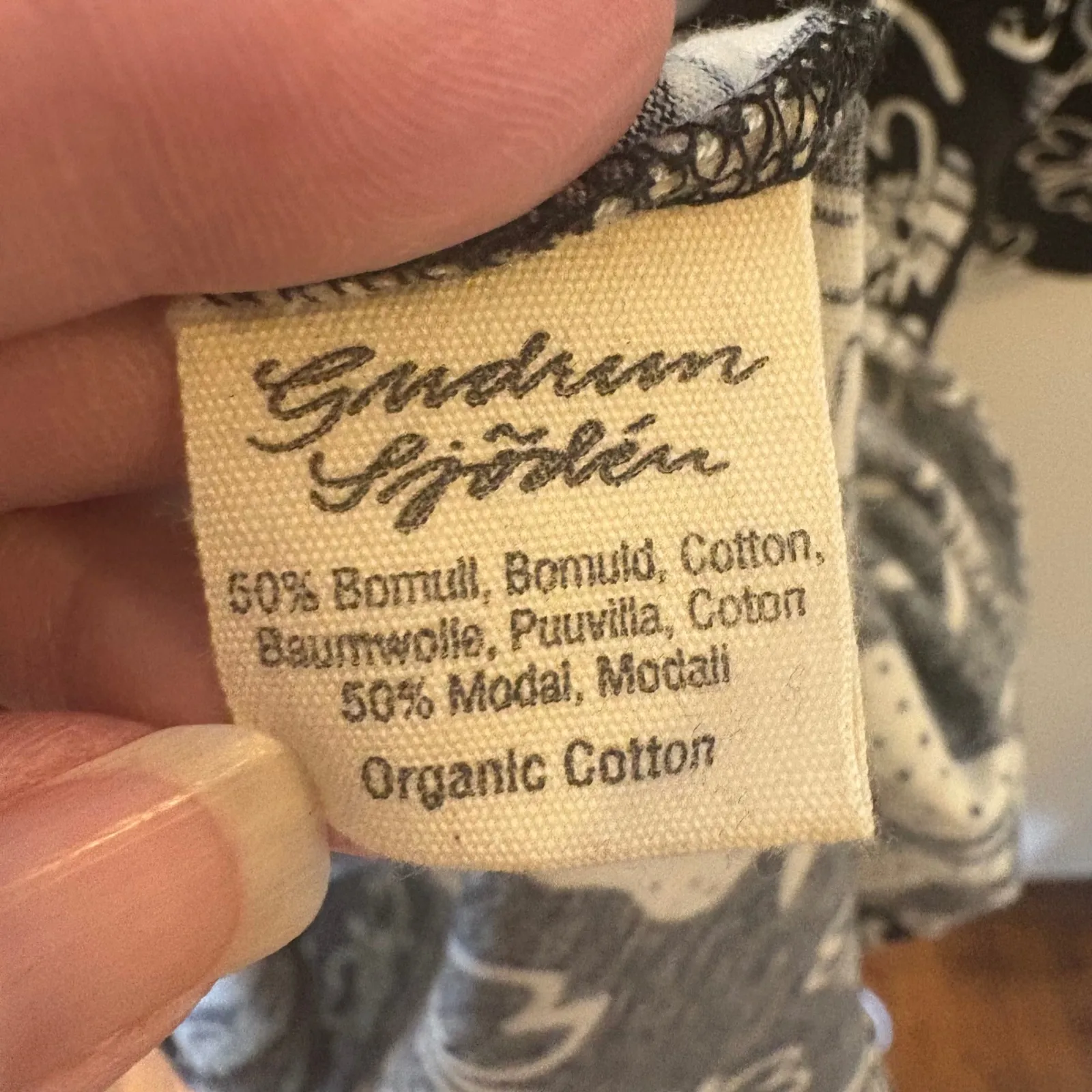 Gudrun Sjoden Black White Floral Long Sleeve Midi Dress Size S Organic Cotton - Image 5