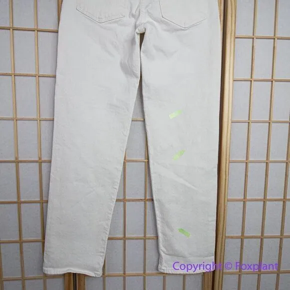 NEW Madewell Mid-Rise Perfect Vintage Straight Jean in Tile White,‎ 25 - Image 11