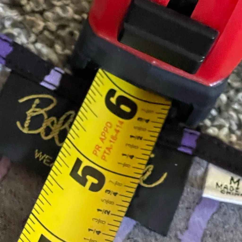 Bob Mackie Black Purple Painterly Stripe V-Neck Hi Low 3/4 Sleeve Tunic Blouse M - Image 10