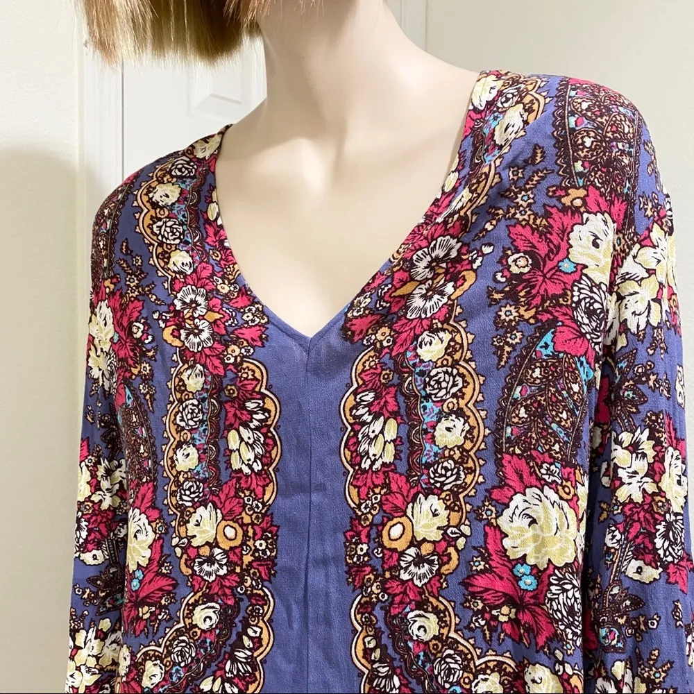 Free People Ruffle Floral Tunic Top S - Image 3