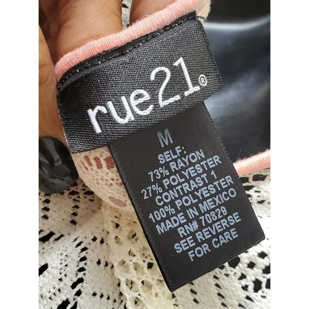 Rue 21 Womens Pink White Rayon Scoop Neck Sleeveless Long Maxi Dress Size Medium - Image 9