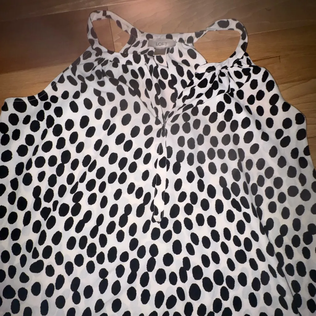 Loft  Black and White Polka Dot Women's Top - Image 7