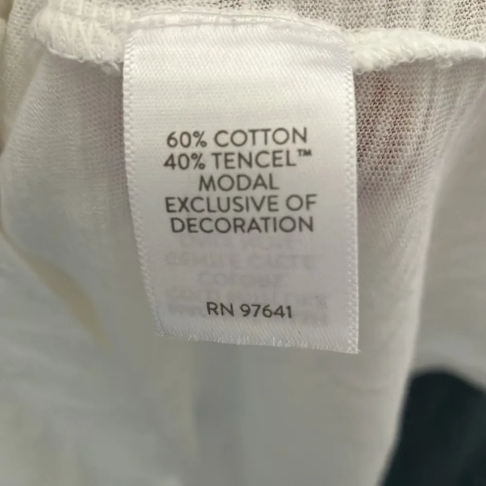 J.Jill- pure Jill-White, sheer, embroidered elastic sleeves- SOFT-long sleeve-XS - Image 3