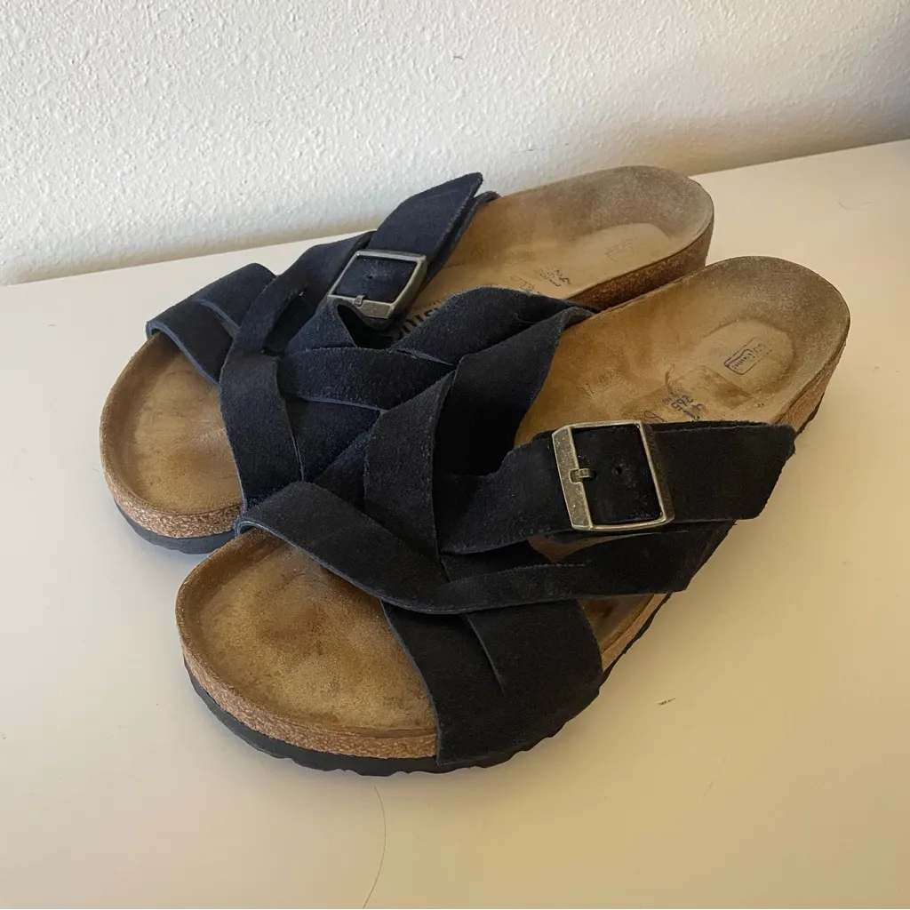 Birkenstock Lugano Soft Footbed Sandals in Midnight Blue Size 41 Women’s US 10 - Image 2