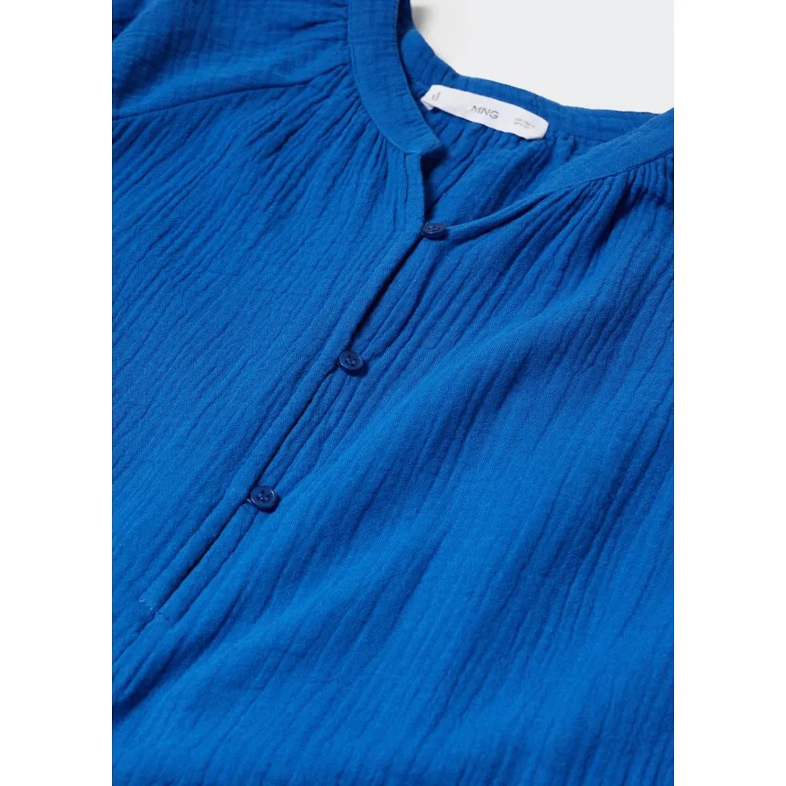 Mango Cotton Long Sleeve Short Jumpsuit with Buttons Bambu Blue NWT Small - Image 8