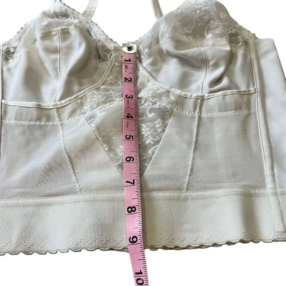 Vintage Carnival White Corset Bustier Bra 38B Longline Lace Detailing Size undefined - Image 6