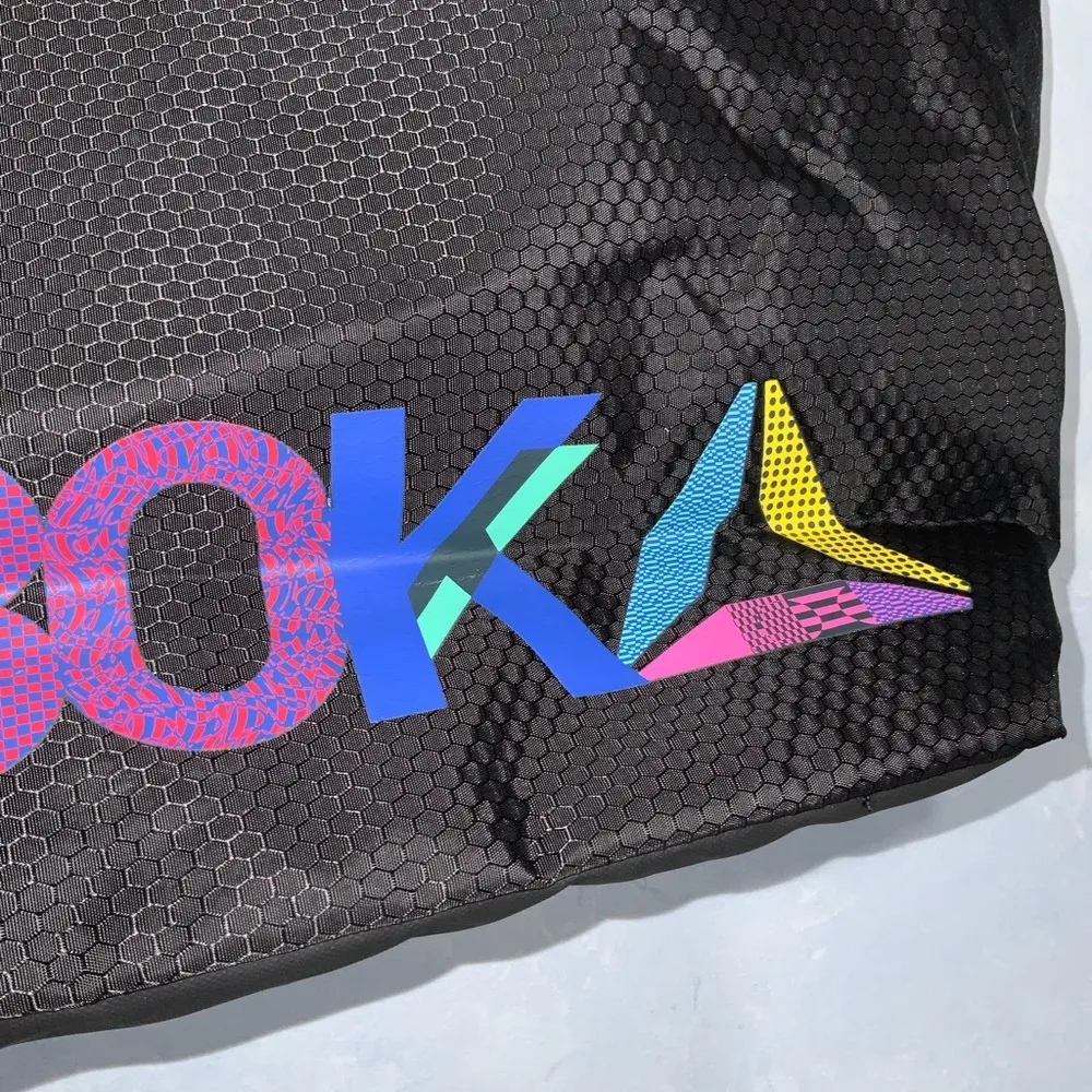Black Shoulder Gym Bag~Drawstring~Colorful Graphic Logo~Large~20X14X6 - Image 5
